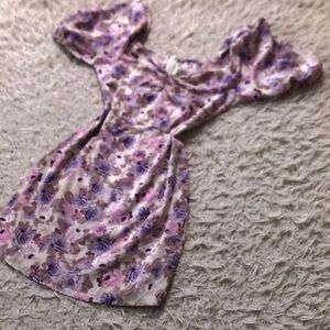 Cute Floral Purple Mini Dress
